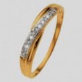 geel gouden ring 14 karaat met diamanten